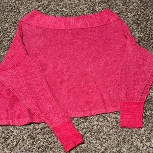 Free People Off-the-Shoulder Red Sweater